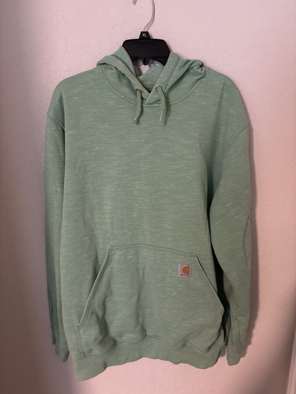 Carhartt Iconic K288 Logo Relaxed Sweatshirt Lime Green Men's Sz L EUC